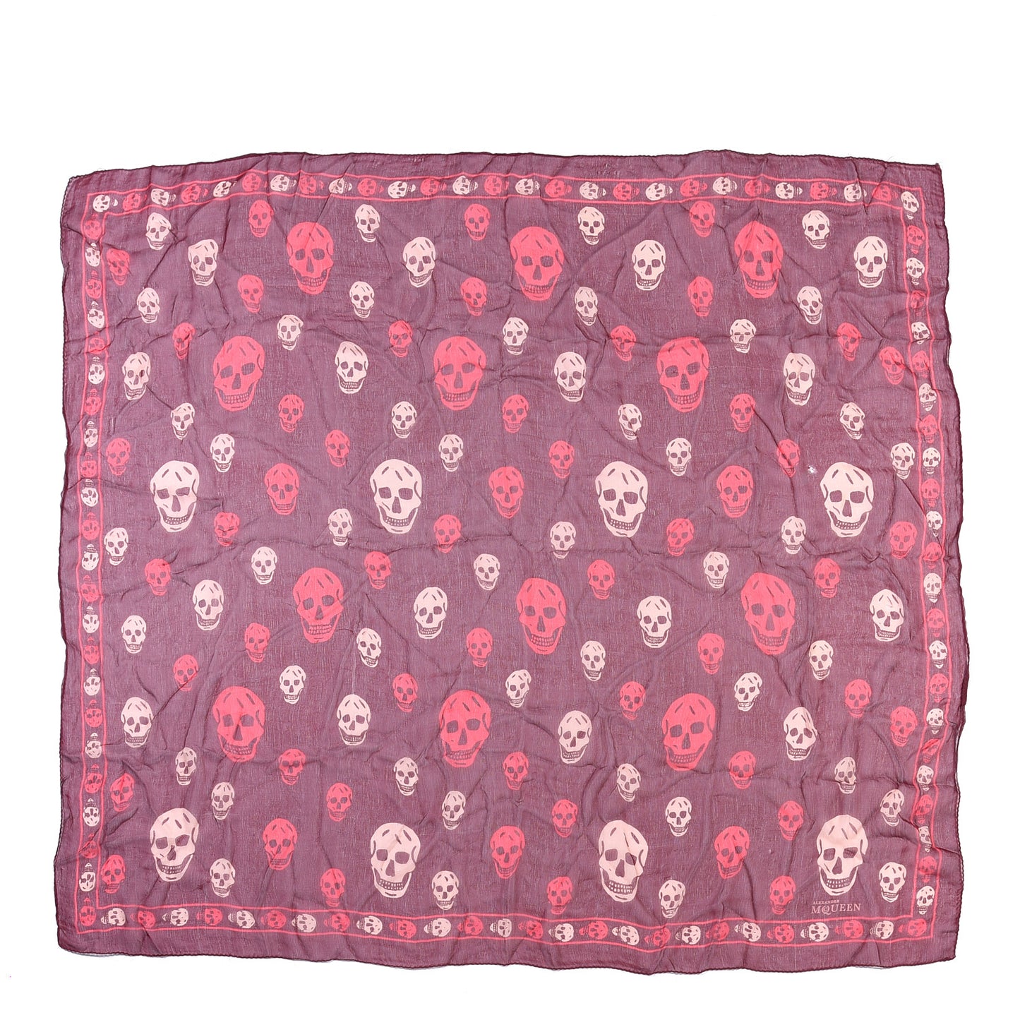Silk Chiffon Skull Scarf Bordeaux Multicolor
