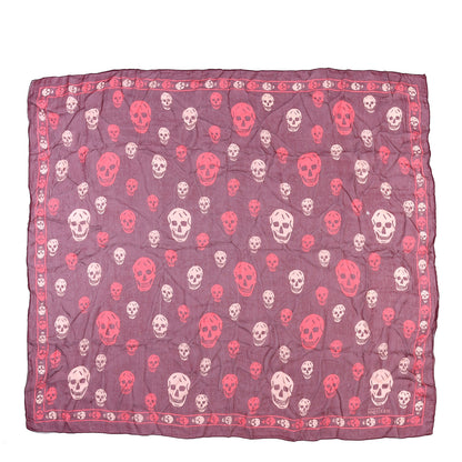 Alexander McQueen Silk Chiffon Skull Scarf Bordeaux Multicolor 1 of 4
