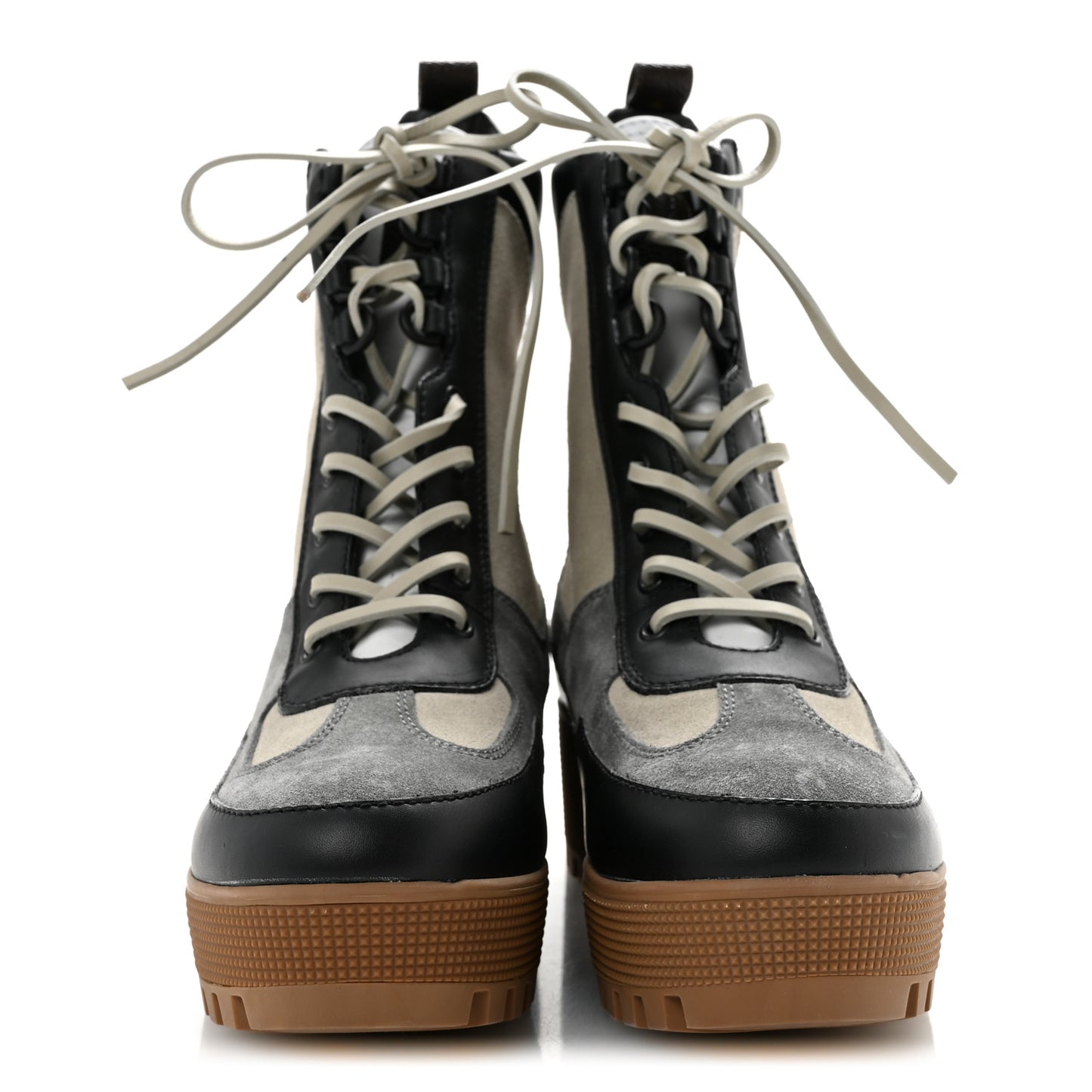 Suede Calfskin Monogram Laureate Platform Desert Boots 40 Grey