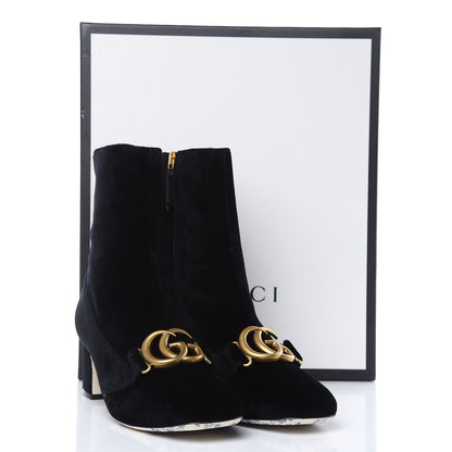 Gucci Softy Velvet Malaga Kid GG Victoire 55mm Ankle Boots 40 Black 9 of 9