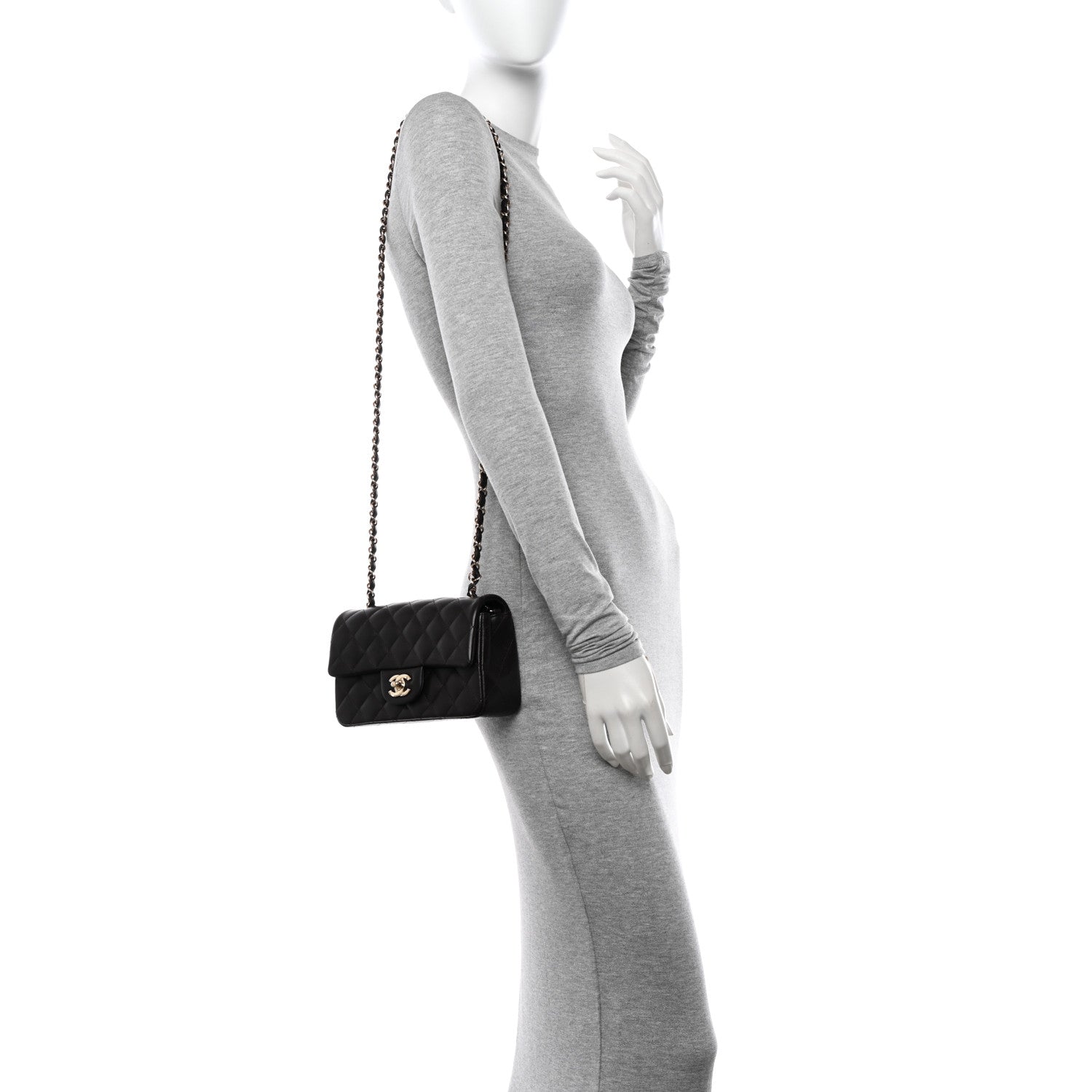 Chanel Lambskin Quilted Mini Rectangular Flap Dark Brown 2 of 10