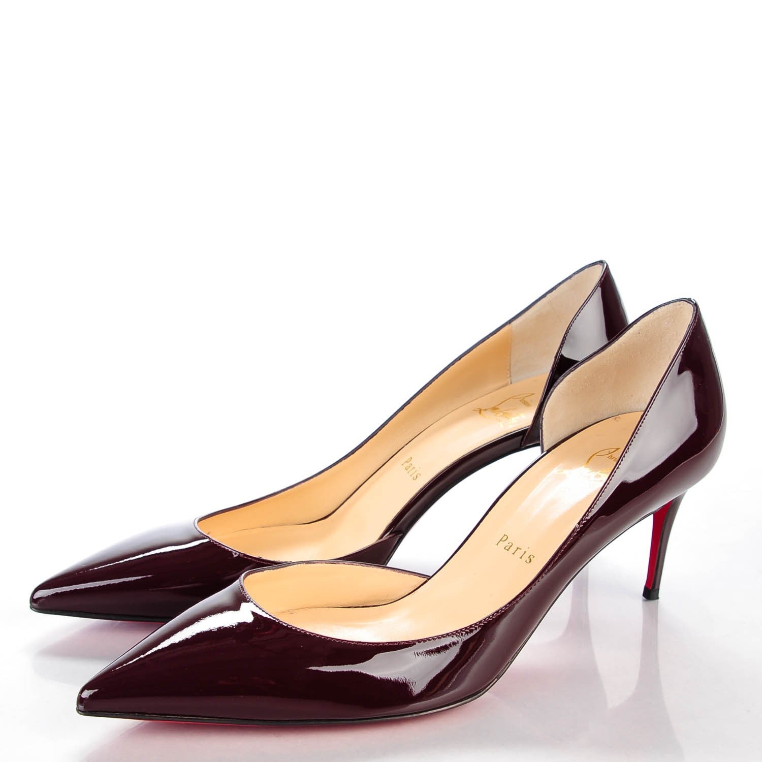 Christian Louboutin Patent Iriza 70 Pumps 39 Lie De Vin 3 of 8