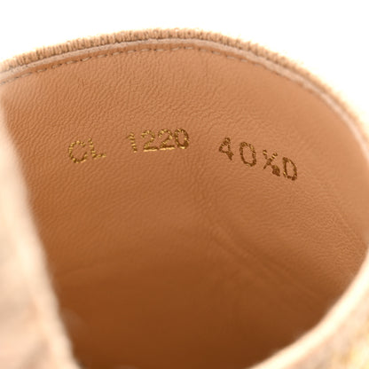 Christian Dior Canvas Embroidered Granville Ankle Tie Espadrille Wedges 40.5 Cream 6 of 9