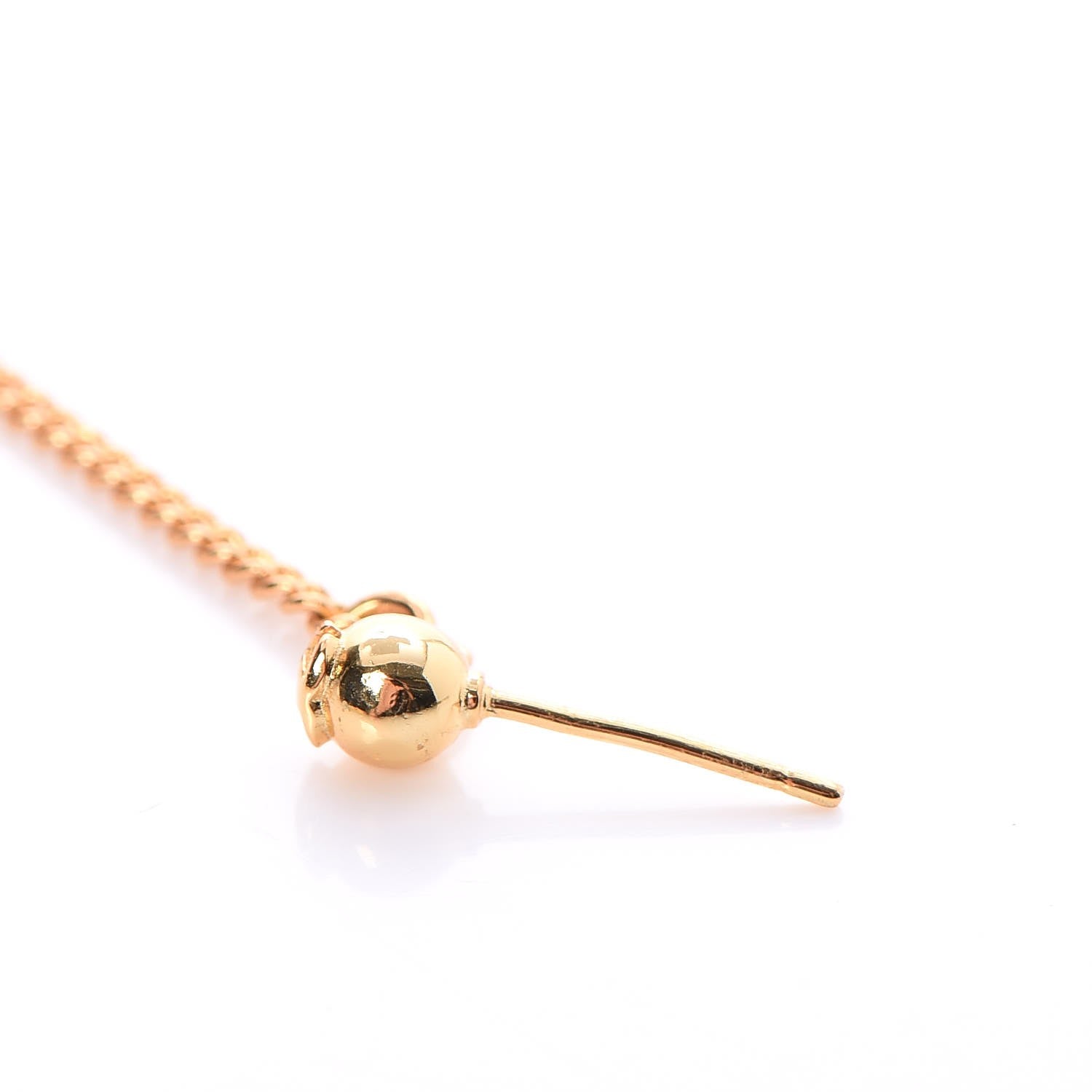 Chanel CC Drop Earrings Matte Gold 5 of 5