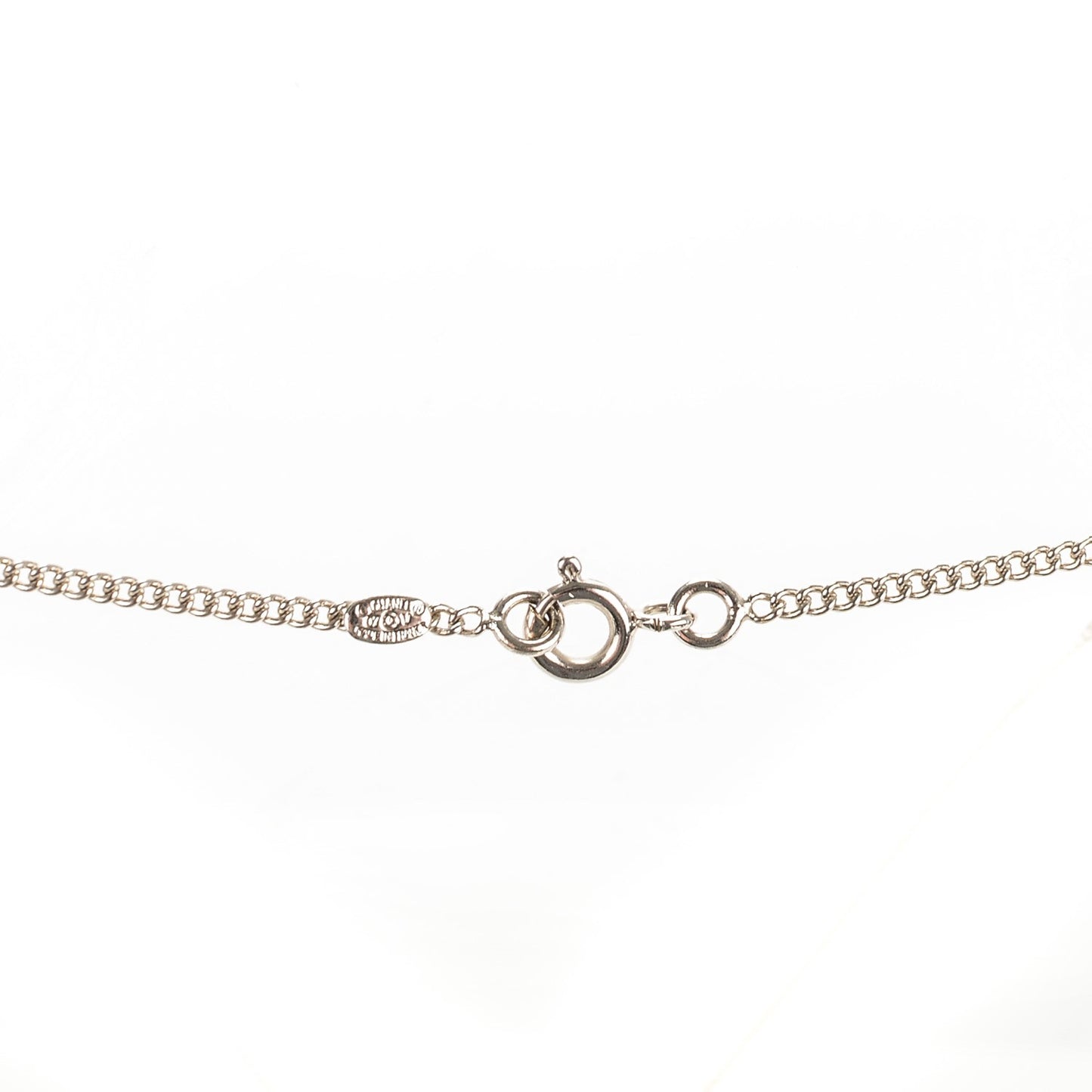 Enamel CC Necklace Black Silver