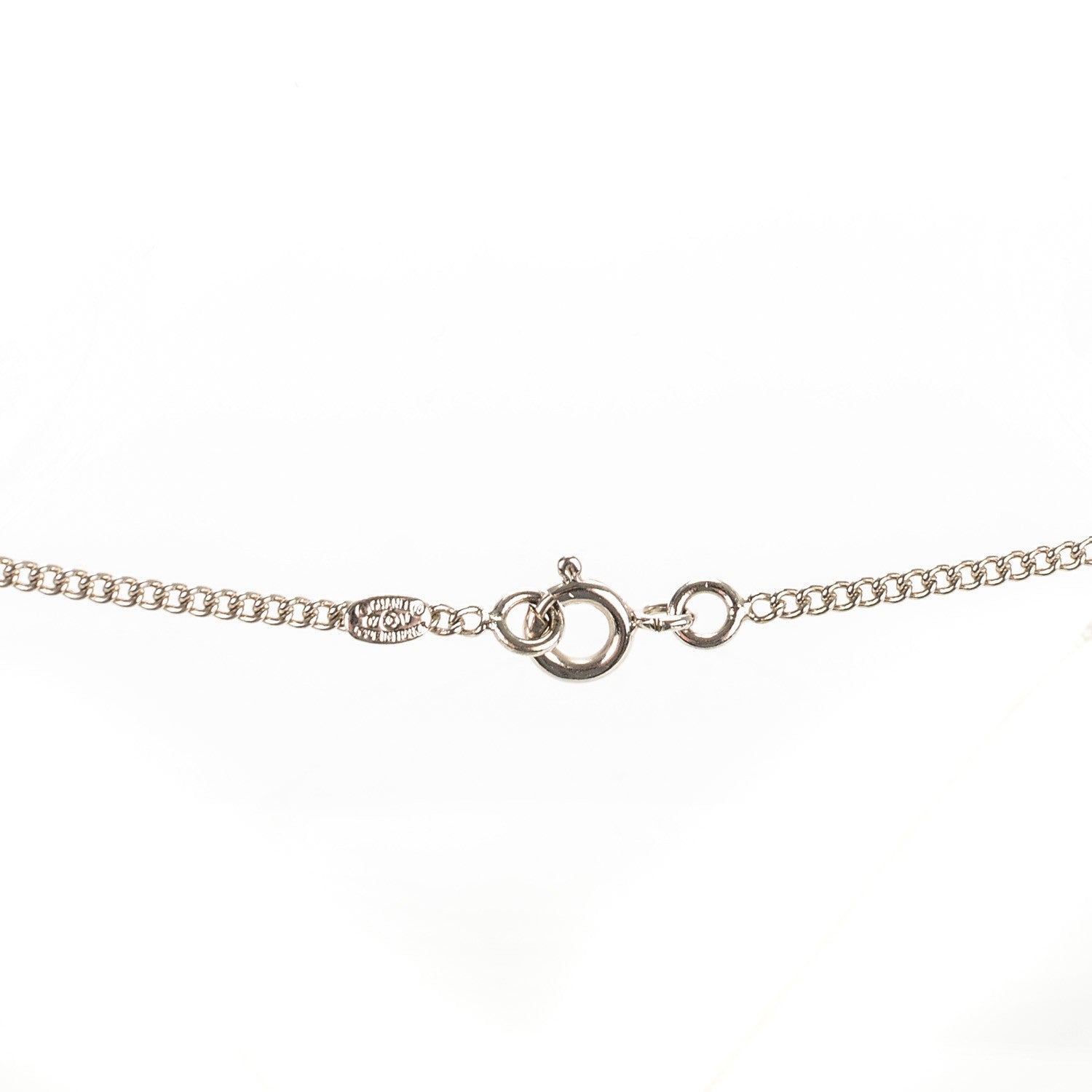 Chanel Enamel CC Necklace Black Silver 3 of 5