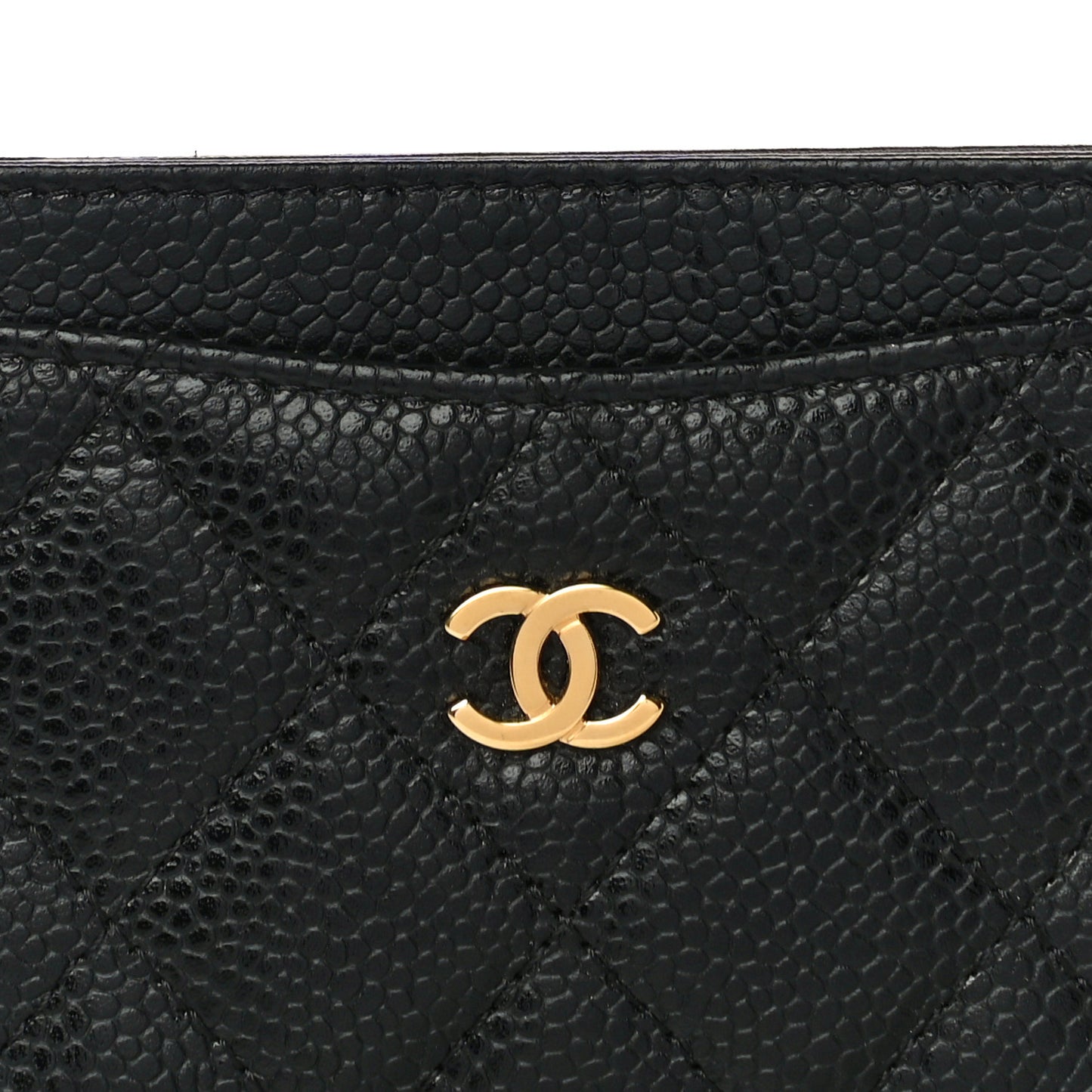Caviar Quilted Card Holder Black