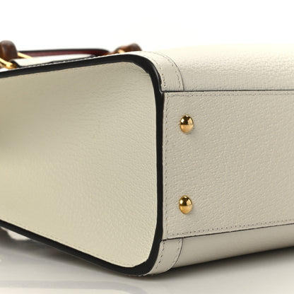 Gucci Textured Dollar Calfskin Web Small Diana Tote Bag Mystic White 7 of 8