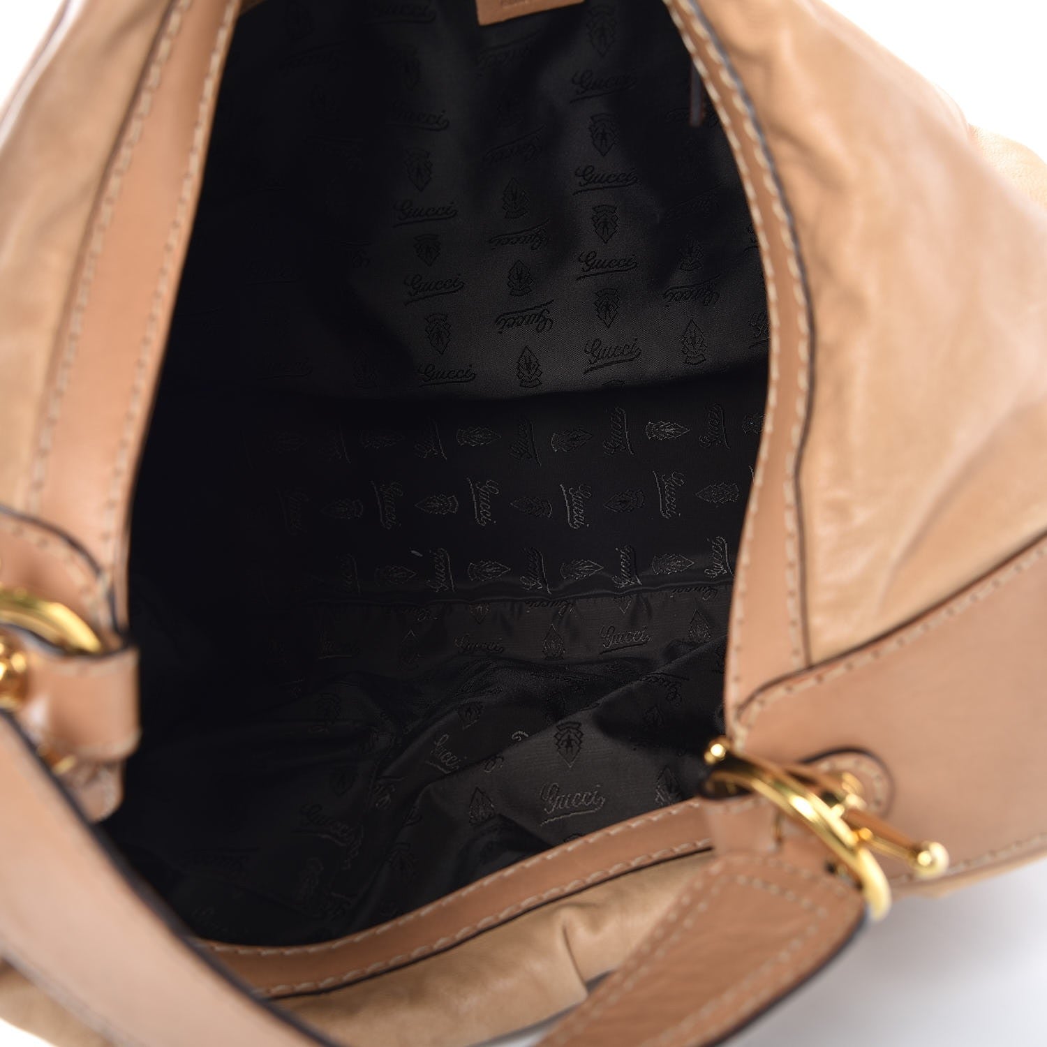 Gucci Calfskin Large Jockey Hobo Tan 5 of 19