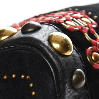 Gucci Suede Calfskin Large Babouska Studded Boston Black 18 of 19