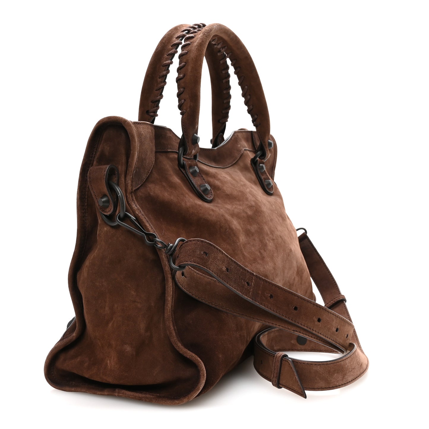 Waxed Suede Calfskin Classic Hardware Medium Le City Light Espresso