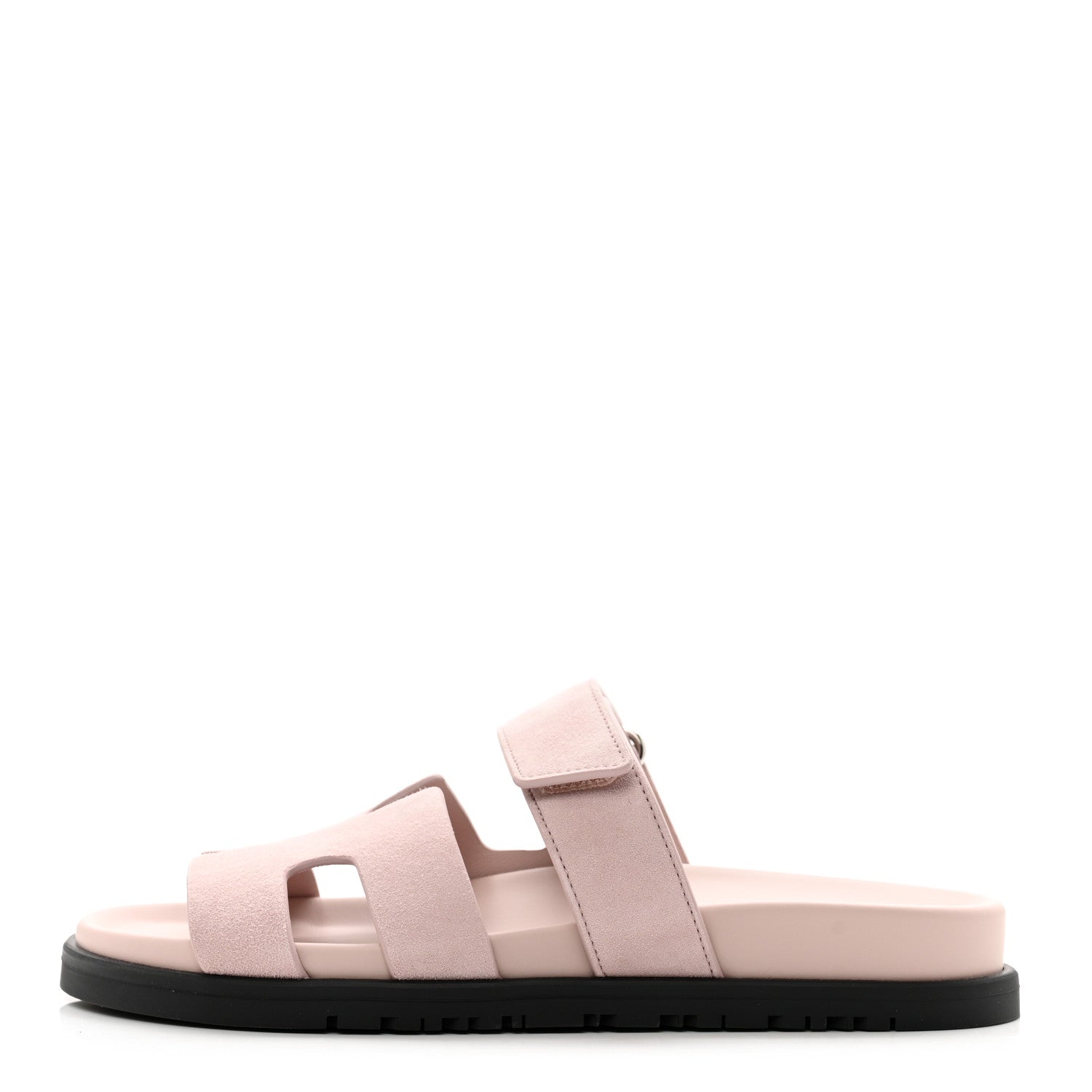 Hermes Suede Goatskin Womens Chypre Sandals 36.5 Rose Porcelaine 1 of 9