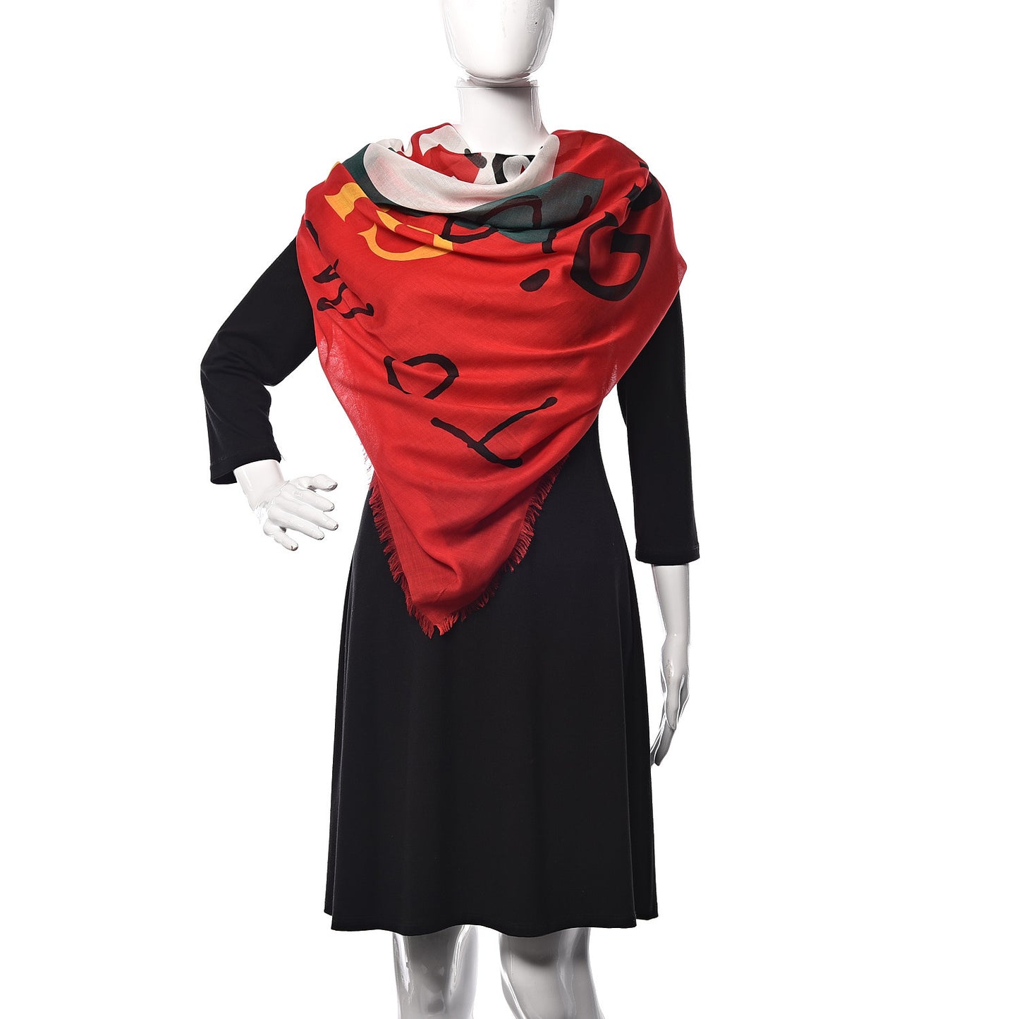 Modal Silk Coco Capitan Logo Square Scarf Flame