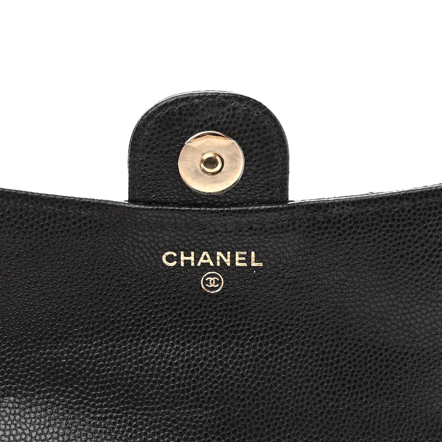 Caviar Quilted Flap Phone Holder With Chain Black