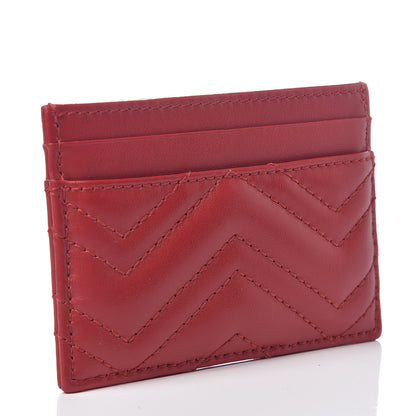 Gucci Calfskin Matelasse GG Marmont Card Holder Hibiscus Red 2 of 5
