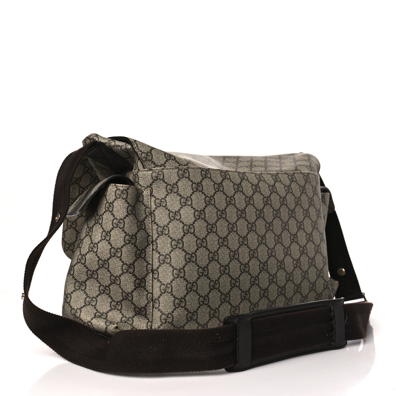 Gucci GG Plus Monogram Messenger Diaper Bag Dark Brown 3 of 9