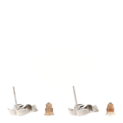 Chanel Crystal Pearl Flower CC Earrings Silver 4 of 5