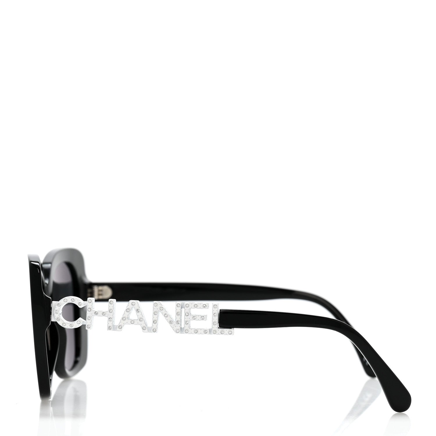Chanel Acetate Strass Square Sunglasses 5422-B-A Black White 3 of 8