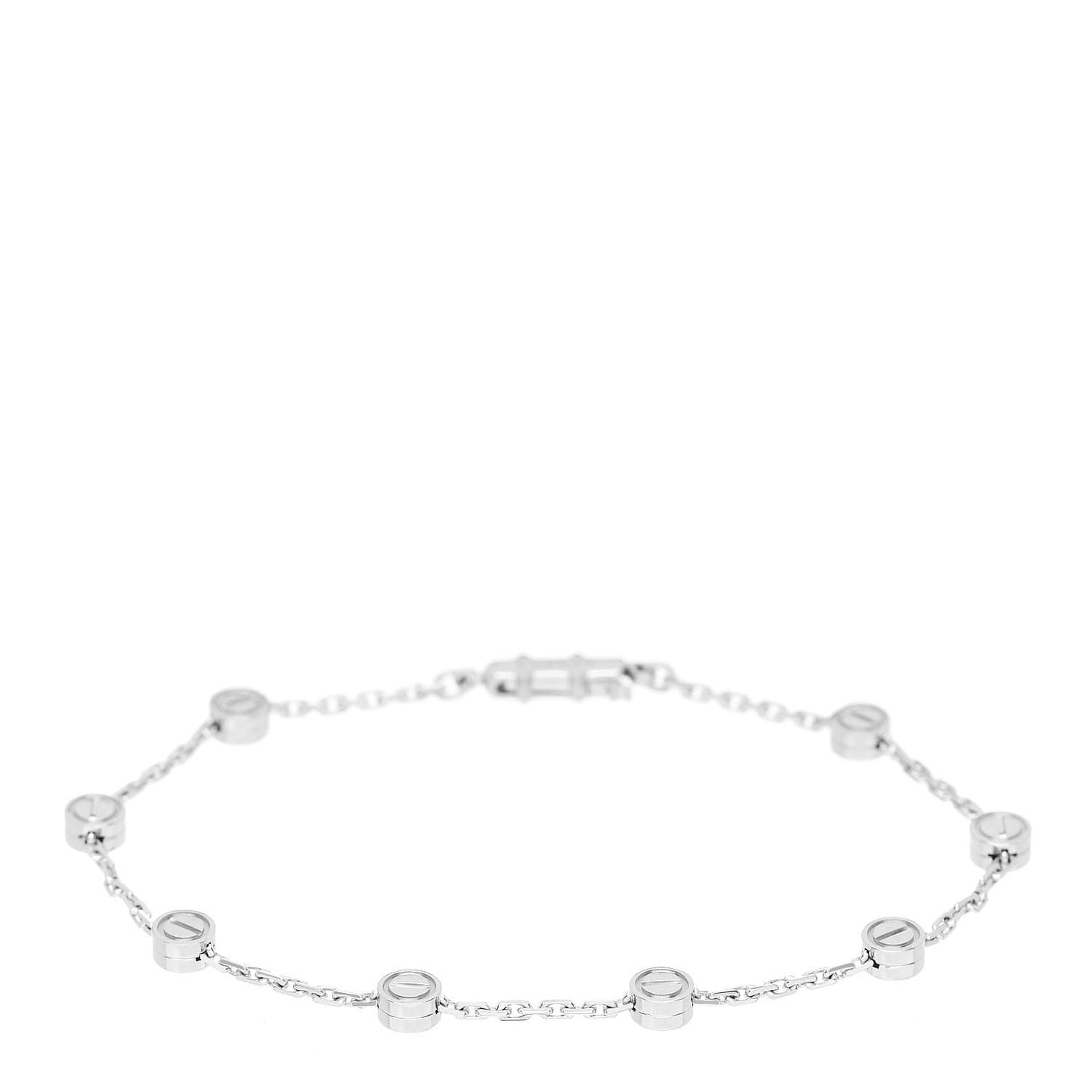 18K White Gold LOVE Station Bracelet