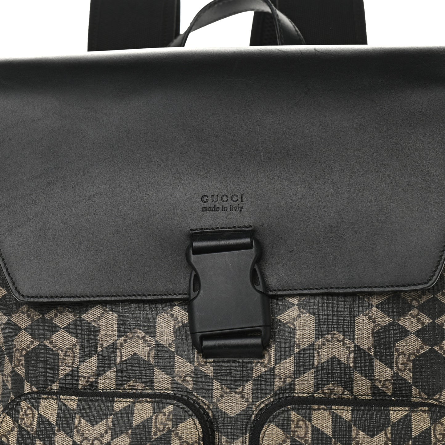 GG Supreme Monogram Caleido Backpack Black