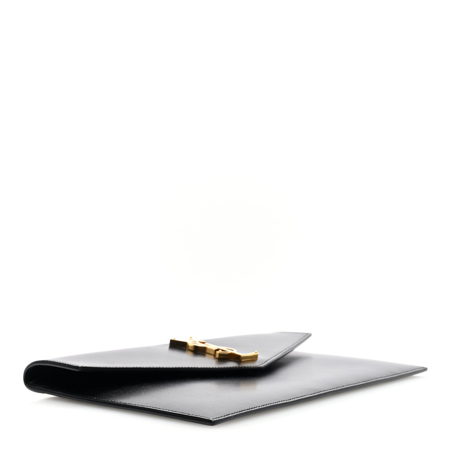 Saint Laurent Smooth Shiny Calfskin Monogram Uptown Pouch Black 4 of 6