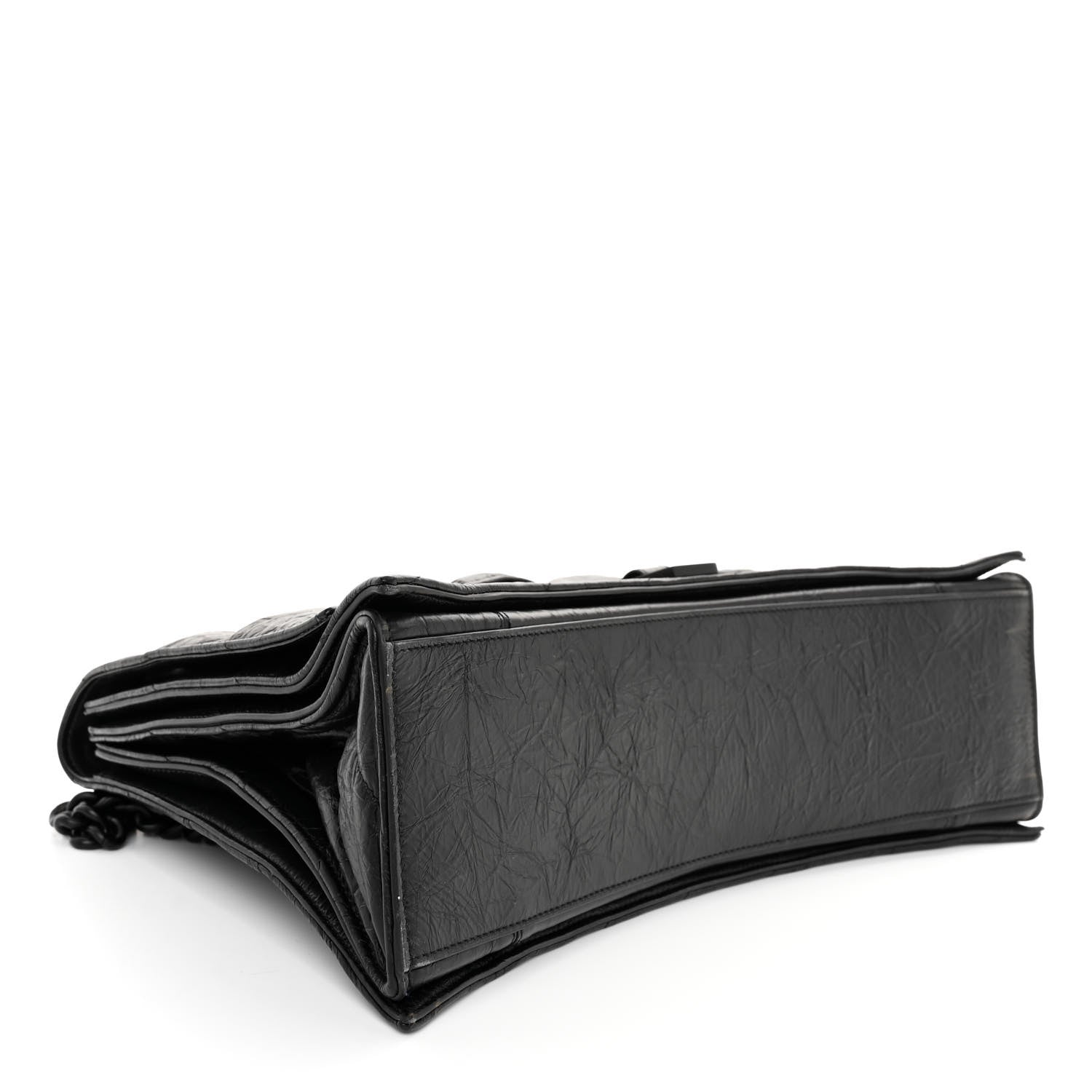 Balenciaga Crushed Calfskin Quilted Matte Black Hardware Large Crush Chain Bag Black 4 of 9