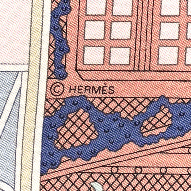 Hermes Silk Objets de Curiosite Scarf 90 Rose Vert Gris 5 of 5