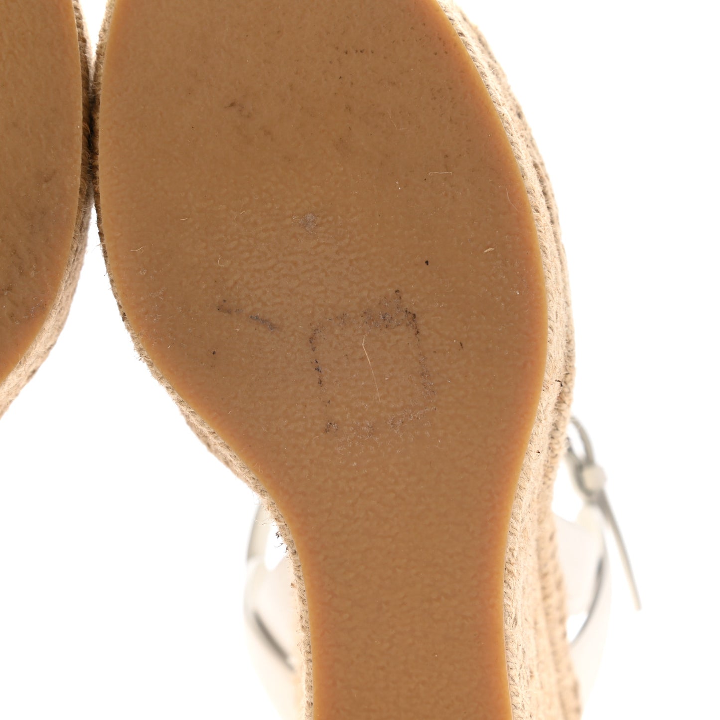Calfskin Tribute 95 Platform Espadrille Wedge Sandals 40.5 Porcellana