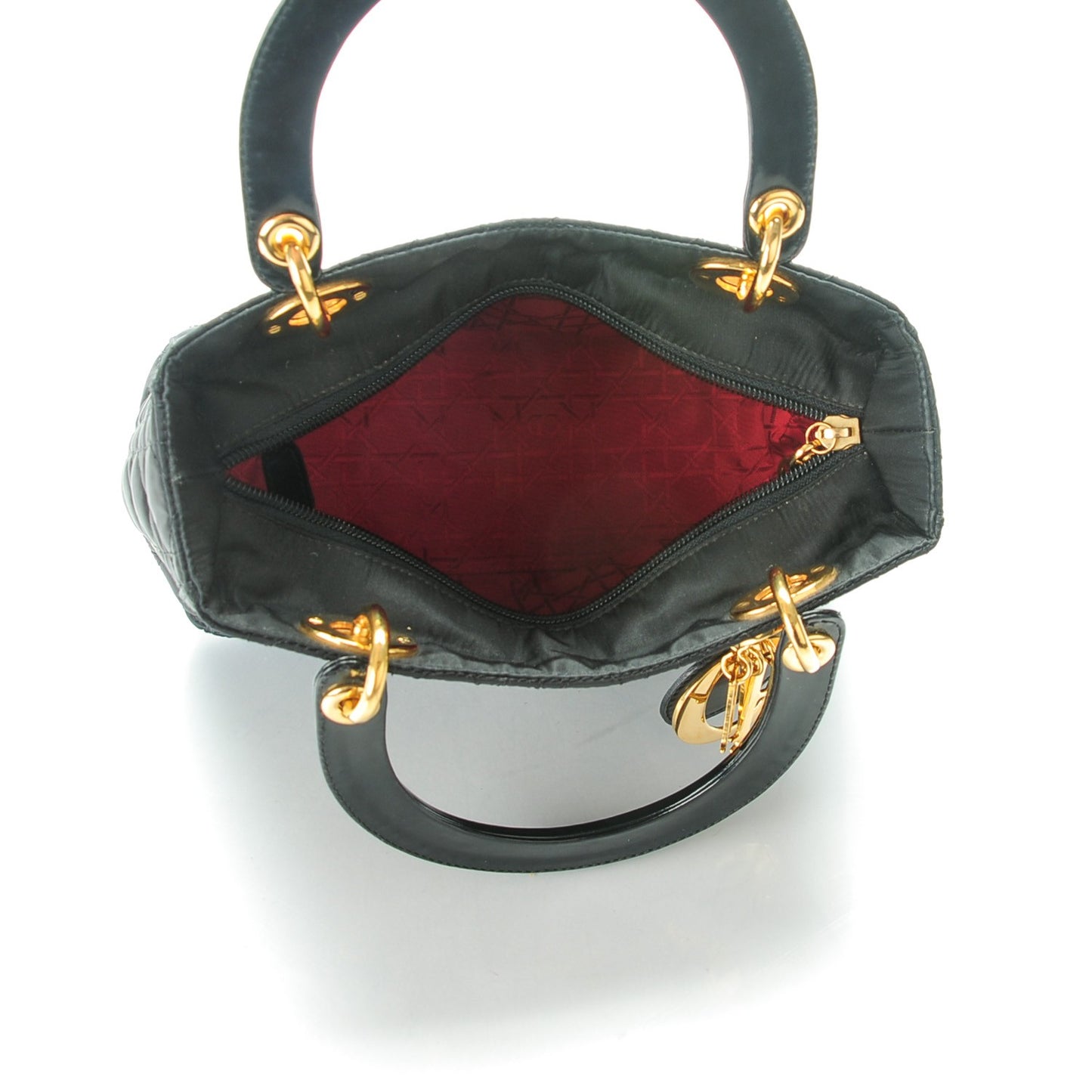 Nylon Cannage Medium Lady Dior Black
