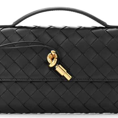 Bottega Veneta BOTTEGA VENETA Nappa Intrecciato Long Andiamo Top Handle Clutch Black 7 of 10
