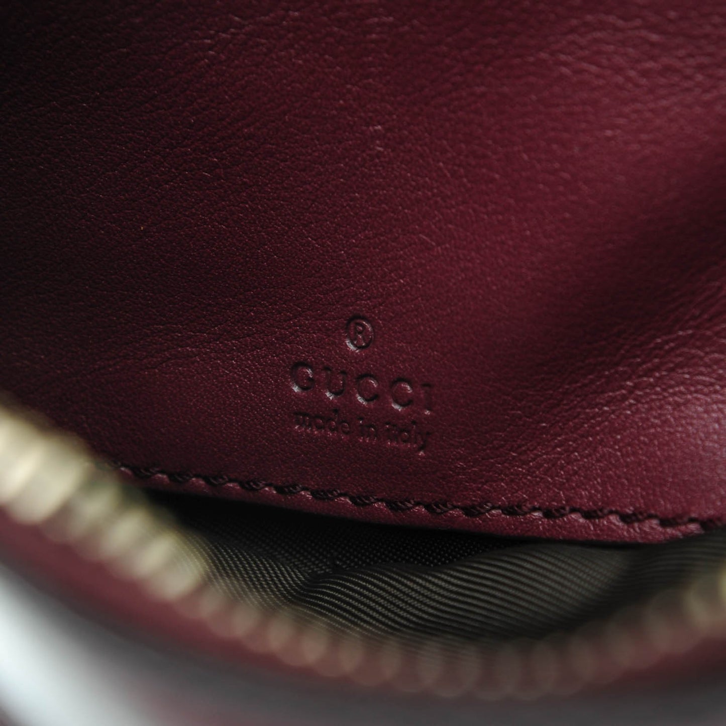 Guccissima Heart Wristlet Bordeaux
