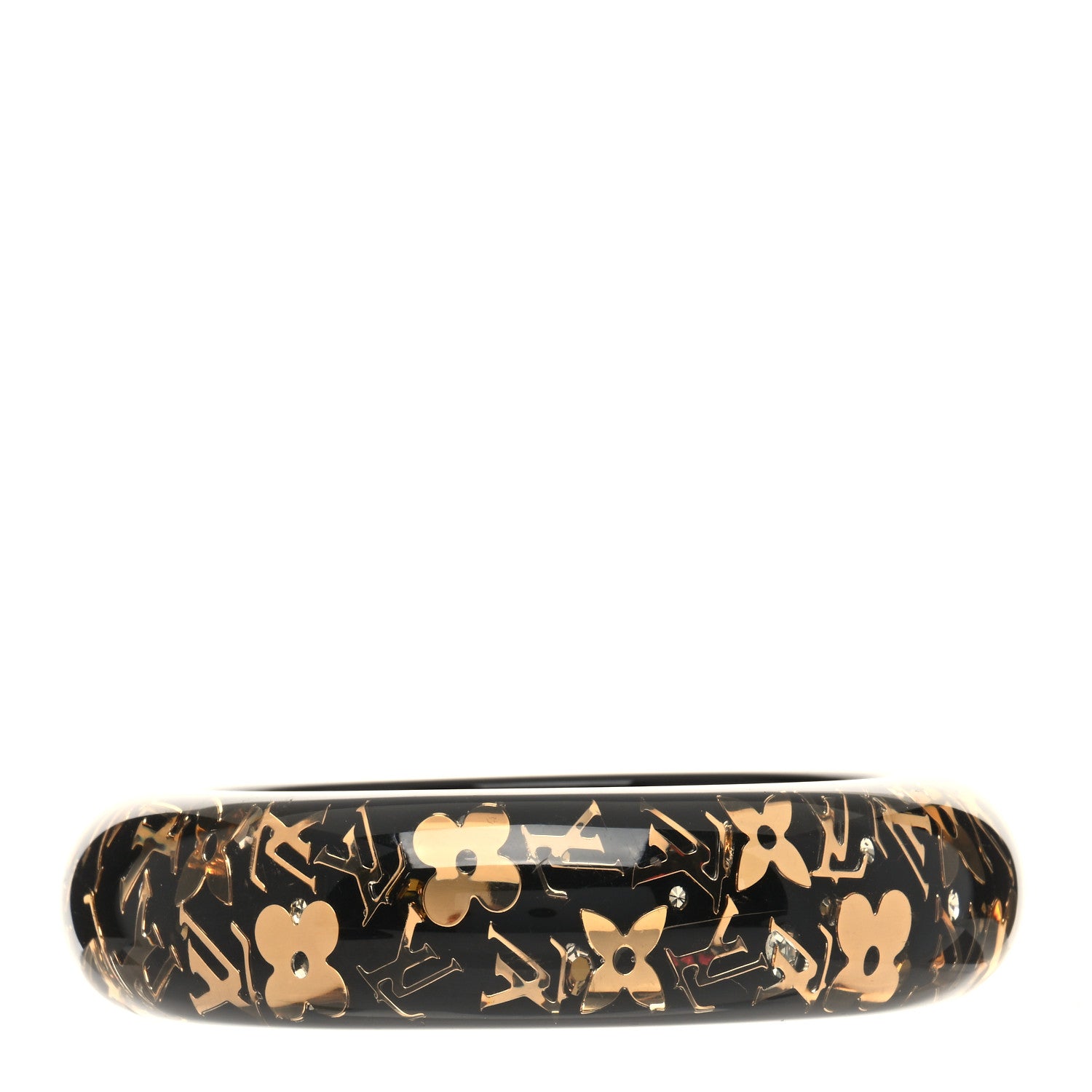 Louis Vuitton Resin Swarovski Medium Inclusion Bracelet GM Black 1 of 4