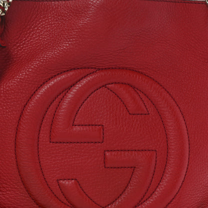 Gucci Pebbled Calfskin Medium Soho Chain Shoulder Bag Tabasco Red 8 of 12