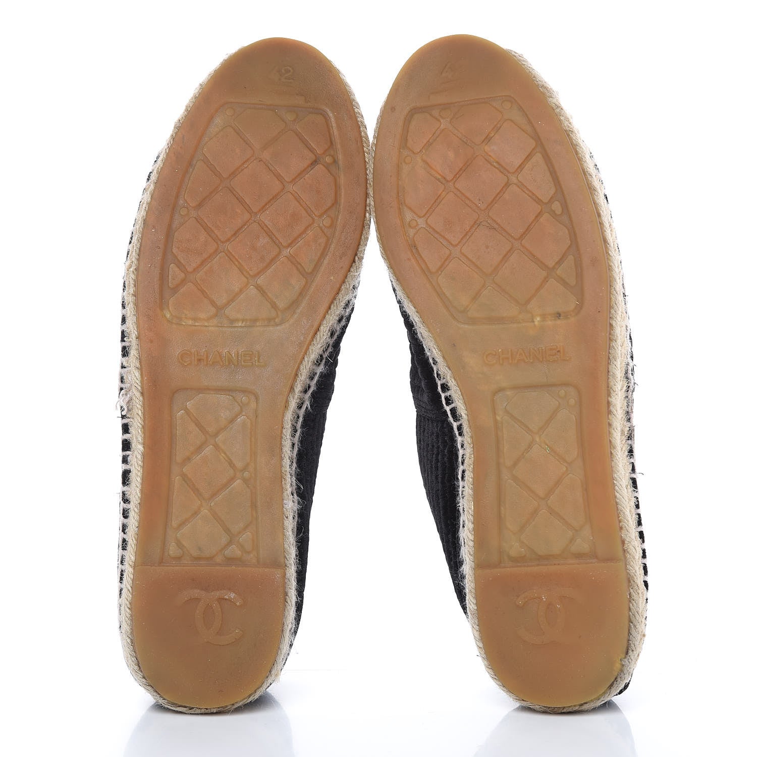 Chanel Velvet Grosgrain CC Espadrilles 42 Black 5 of 14