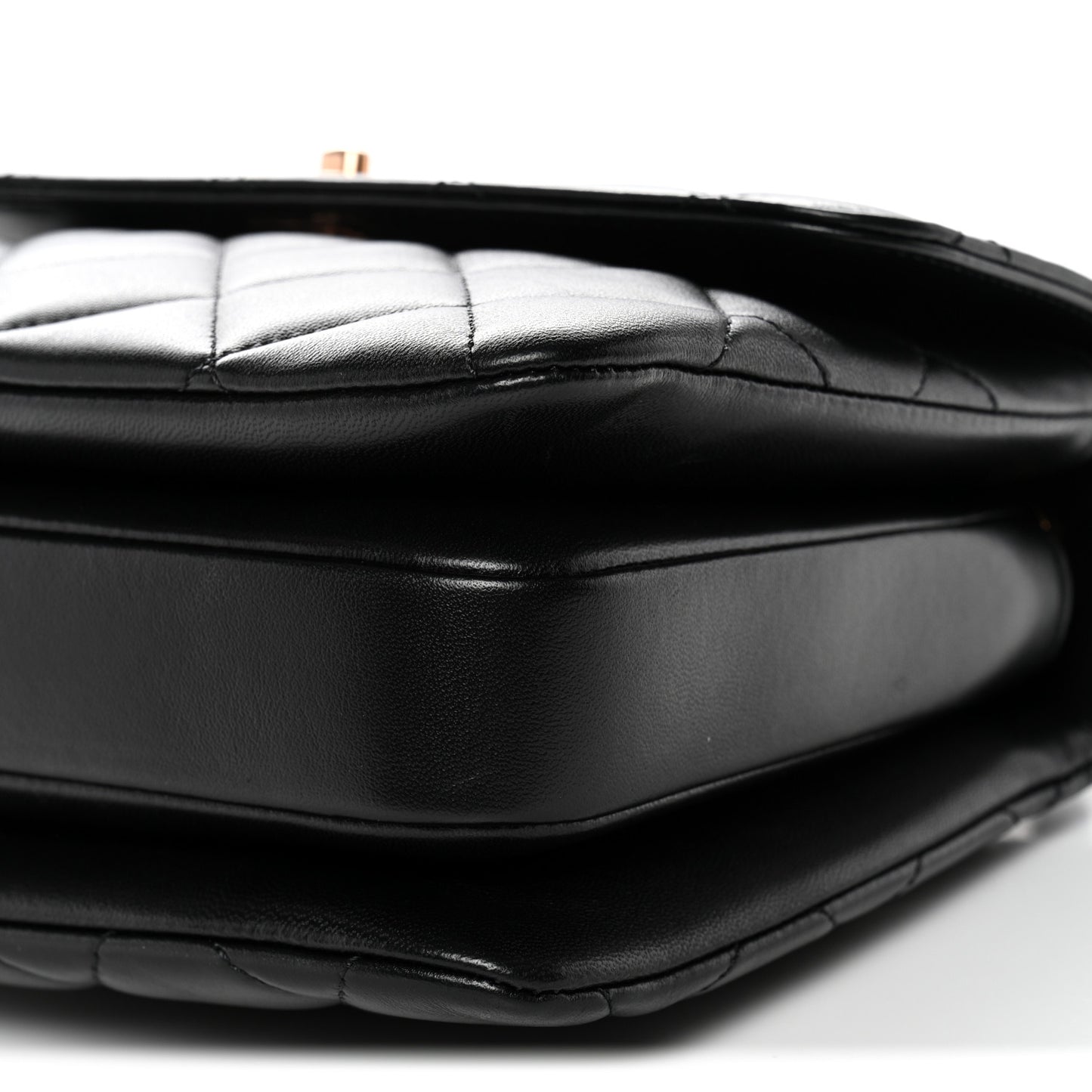 Lambskin Quilted Small Trendy CC Dual Handle Flap Bag Black