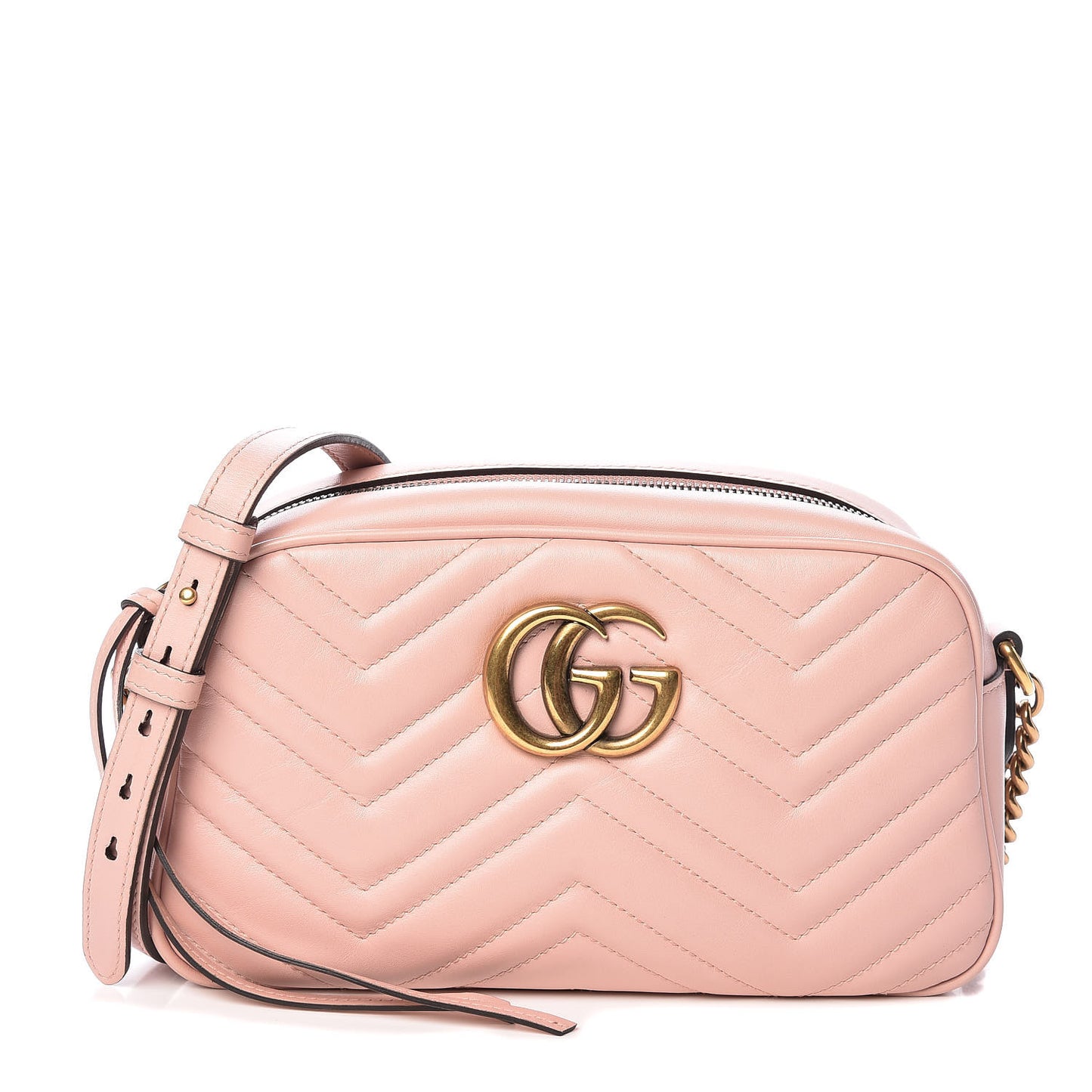 Calfskin Matelasse Small GG Marmont Chain Shoulder Bag Perfect Pink
