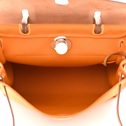 Hermes Toile Officer Vache Hunter Herbag Zip 31 PM Jaune Ambre Natural 6 of 13