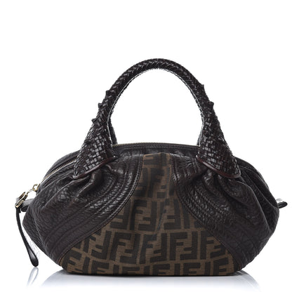 Fendi Zucca Nappa Nuvolata Vitello Tortuga Spy Bowler Tobacco Moro 1 of 11