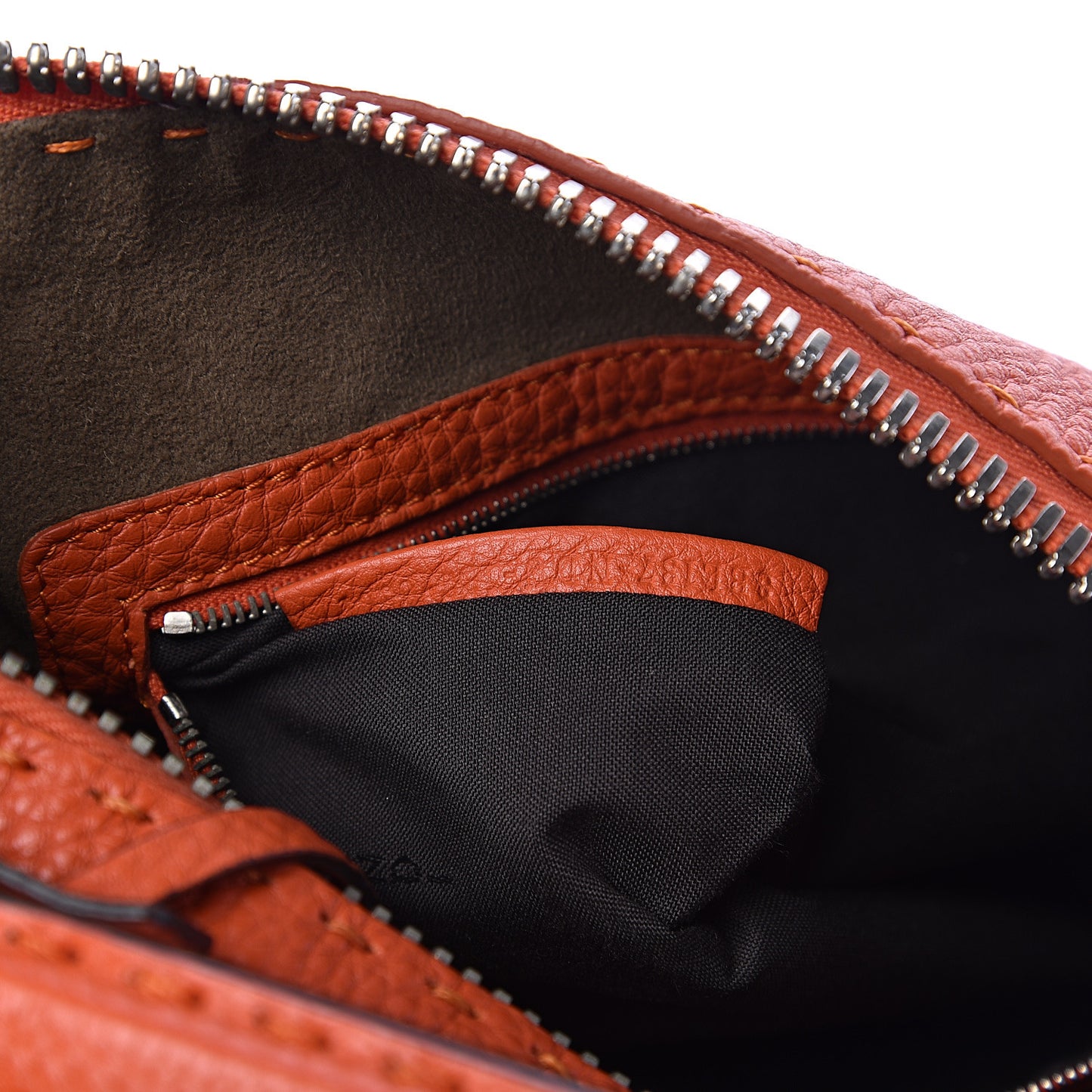 Calfskin Romano Selleria Lei Boston Tote Dark Orange
