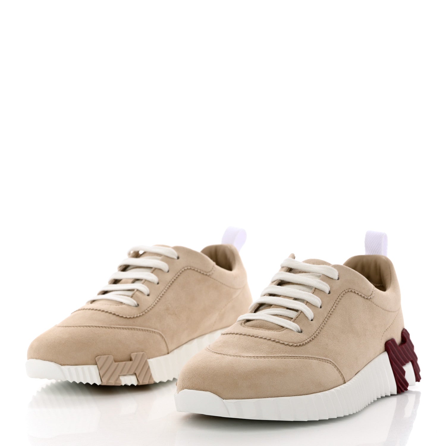 Hermes Goatskin Suede Goatskin Bouncing Sneakers 36 White Gomme 3 of 8
