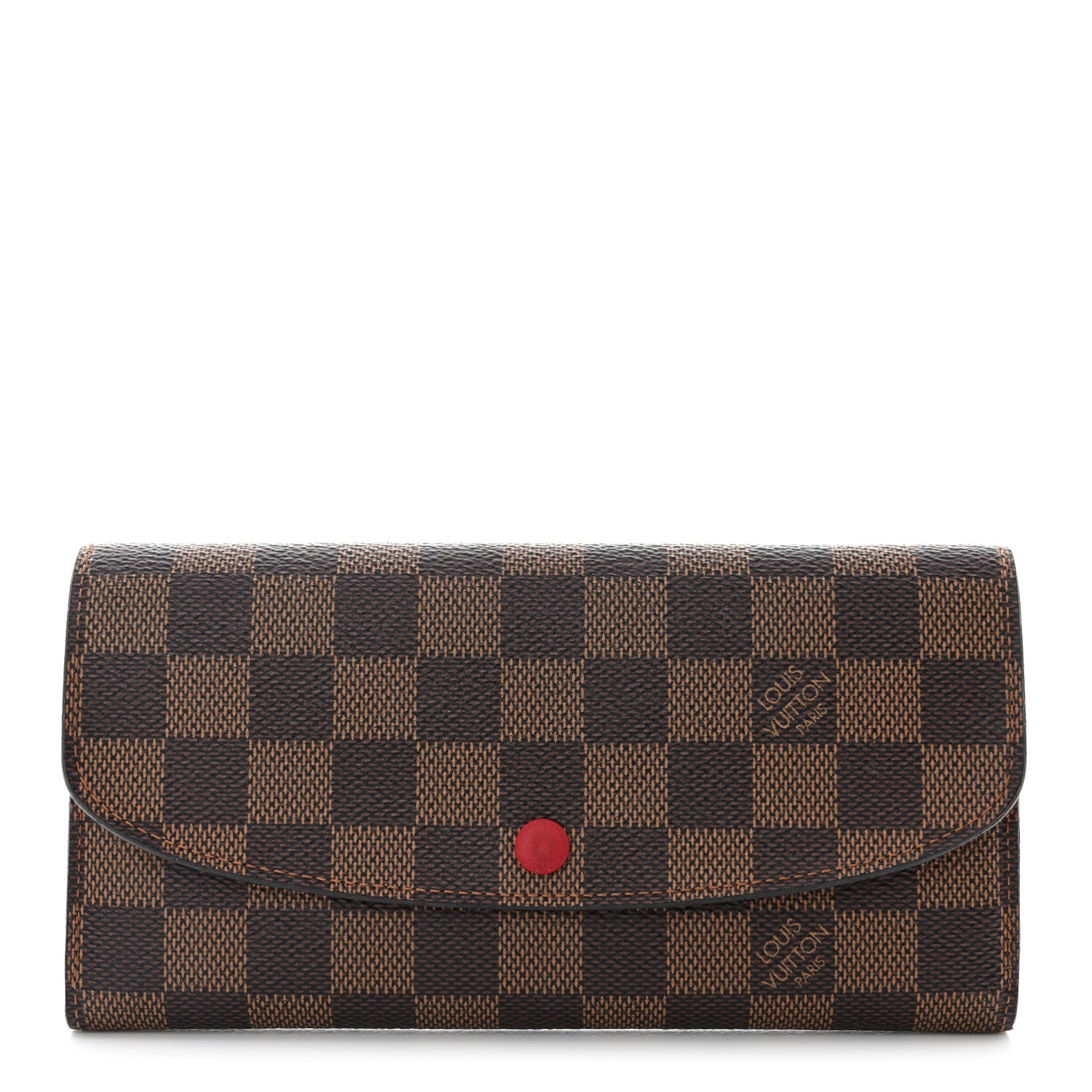 Louis Vuitton Damier Ebene Emilie Wallet Red 1 of 14