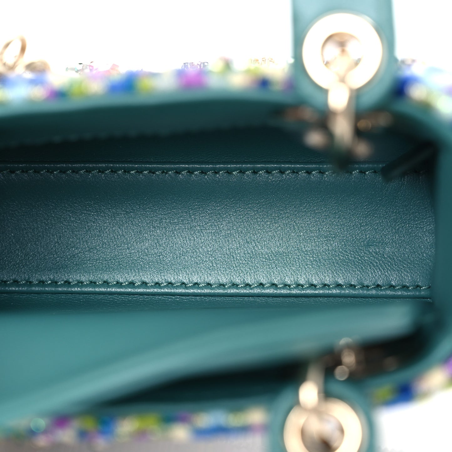 X MINJUNG KIM Lambskin Embroidered Crystal Micro Lady Dior Art Multicolor