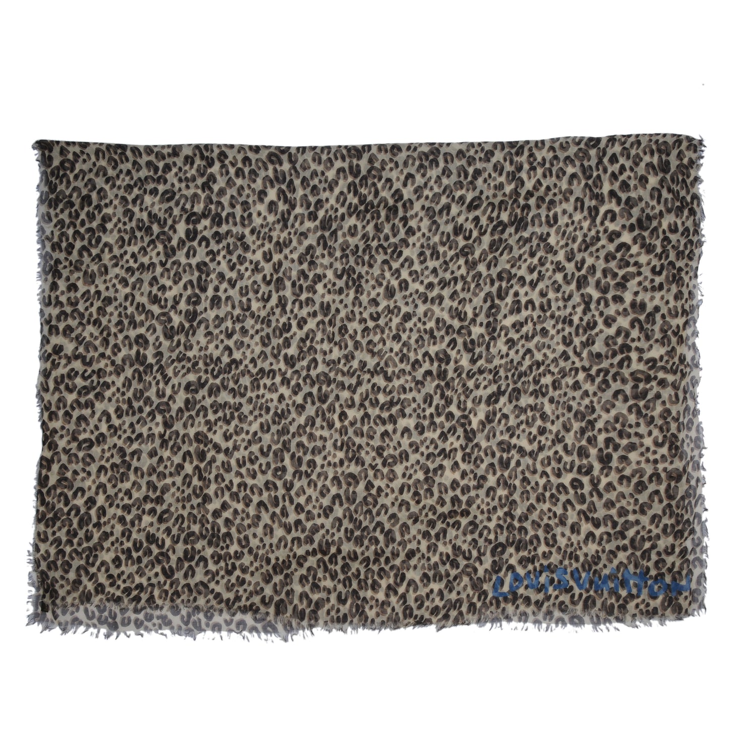 Cashmere Silk Leopard Stole Beige