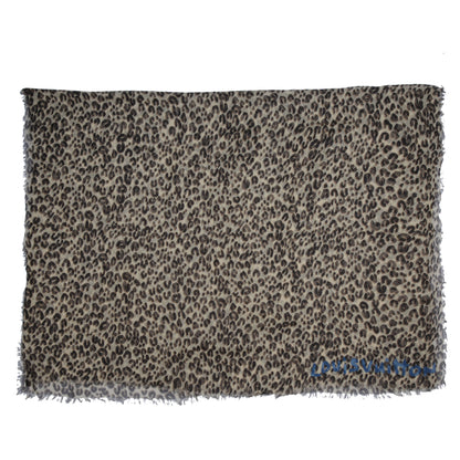 Louis Vuitton Cashmere Silk Leopard Stole Beige 4 of 7