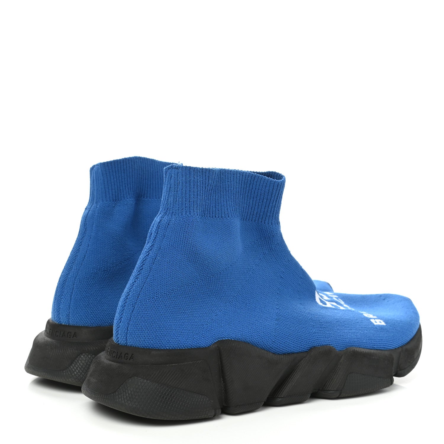 Balenciaga Neoprene Knit Logo Womens Speed Sneakers 39 Blue 4 of 11