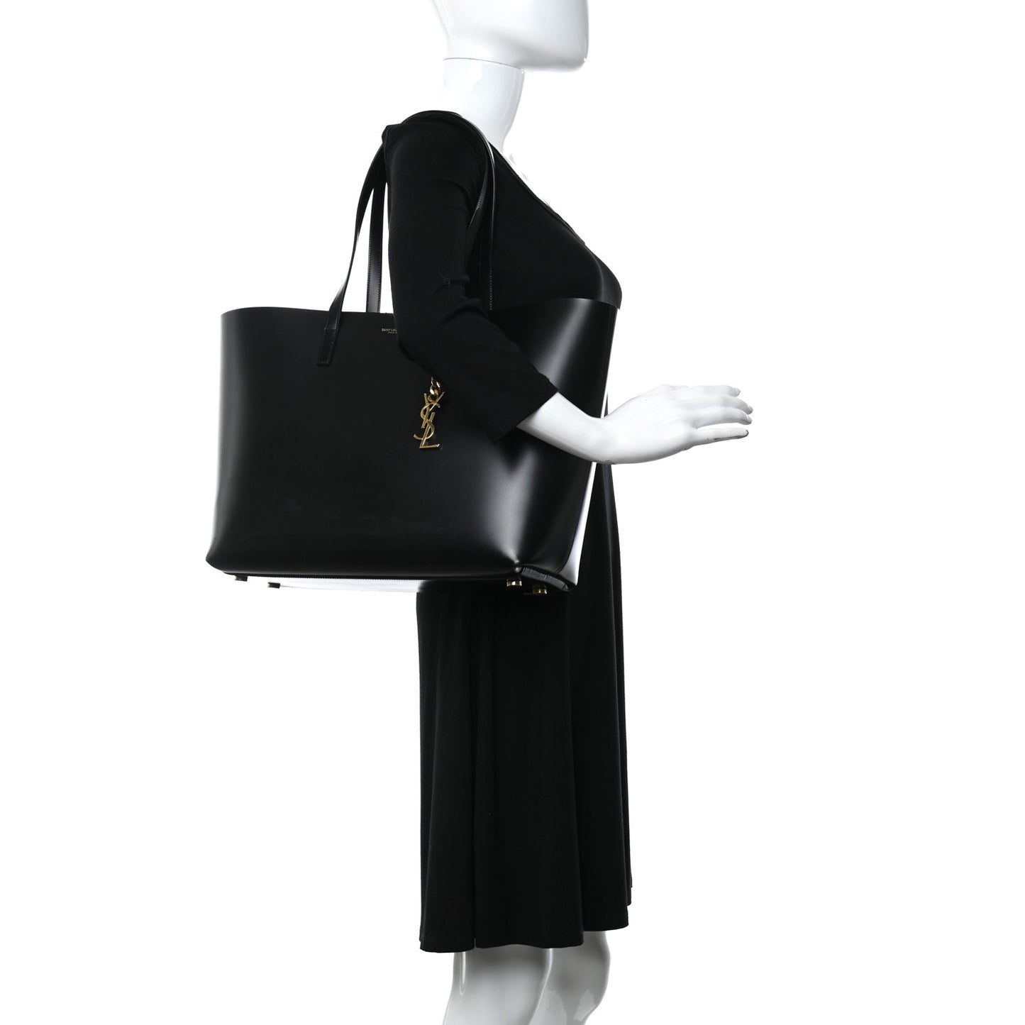 Calfskin Classic Monogram Double Face Tote Black