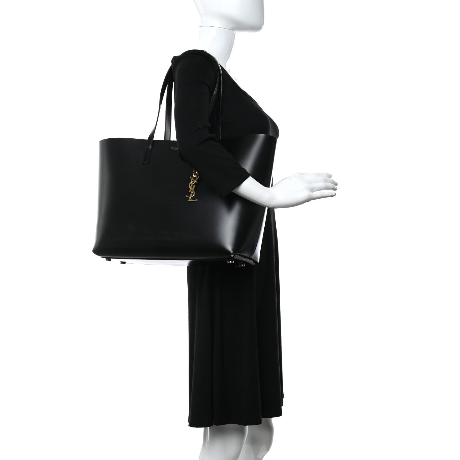 Saint Laurent Calfskin Classic Monogram Double Face Tote Black 2 of 11