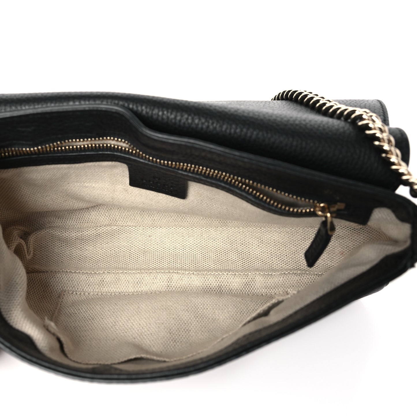 Pebbled Calfskin Medium Soho Flap Crossbody Black