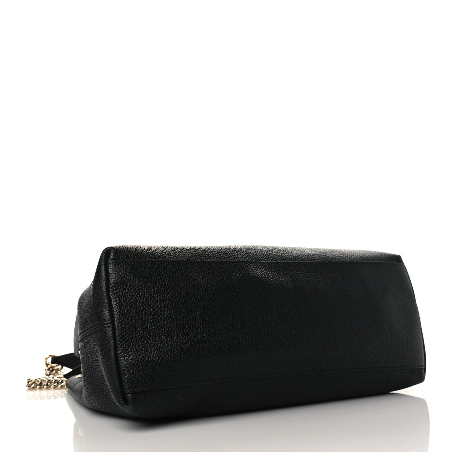 Pebbled Calfskin Medium Soho Chain Shoulder Bag Black
