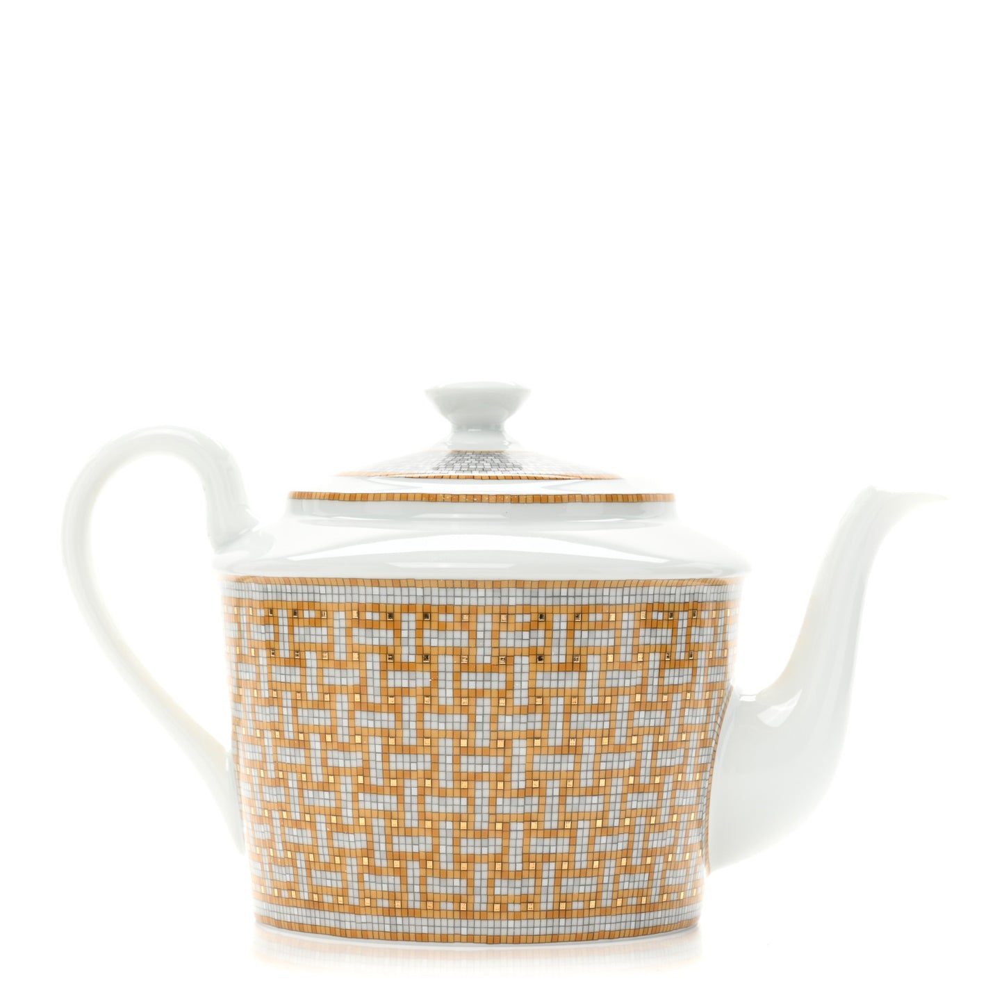 Porcelain 24 Gold Mosaique Teapot Cup Set Gold